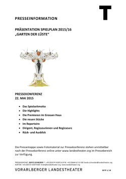 Pressemappe Spielplanpräsentation