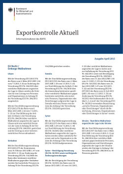 Exportkontrolle Aktuell – Ausgabe April 2015 (04