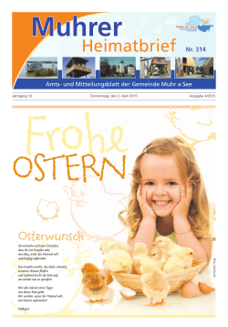 Das Amts- und Mitteilungsblatt für den Monat April