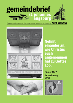 gemeindebrief - Evang.-Luth. St. Johanneskirche Augsburg