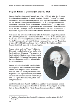 Dr. phil. Johann v. Quistorp (67. Q.) 1752-1825