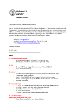Graduate Campus Liebe Doktorierende, Liebe Postdoktorierende