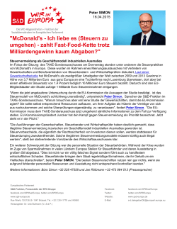 "McDonald`s - Ich liebe es (Steuern zu umgehen