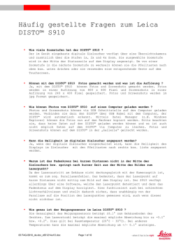 H&auml;ufig gestellte Fragen zum Leica DISTO&trade; S910 - Zimmermann