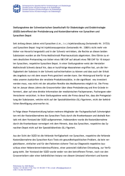 Stellungnahme der SGED - Schweizerischen Gesellschaft für
