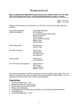 Maßnahmenausschuss vom 03.03.2015