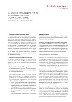 Allgemeine Bedingungen für die Notgeld-Versicherung