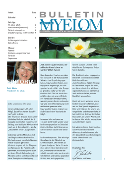 EDITORIAL - Myelom Kontaktgruppe Schweiz