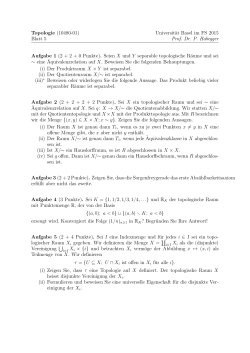 Topologie (10480-01) Universität Basel im FS 2015 Blatt 5 Prof. Dr