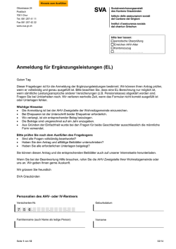 Anmeldung f&uuml;r Erg&auml;nzungsleistungen (EL)
