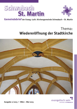 Gemeindebrief - Kirchengemeinde Schwabach