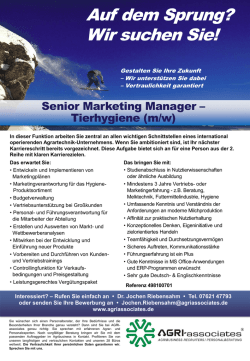 Senior Marketing Manager – Tierhygiene (m/w) - Agri