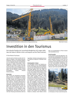 Artikel Novitats, 15.05.2015 «Investition in den