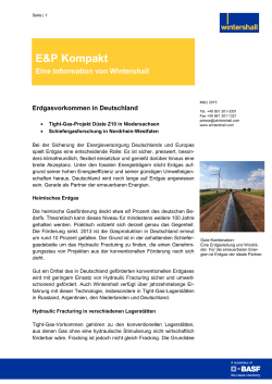 Fachinformation:Erdgasvorkommen in Deutschland