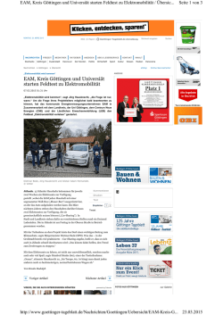 EAM, Kreis G&ouml;ttingen und Universi&auml;t starten Feldtest zu