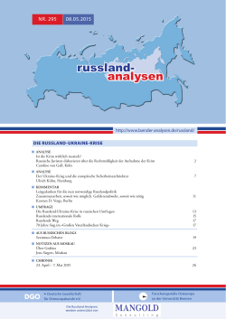 Russland-Analysen Nr. 295 (08.05.2015) - Länder