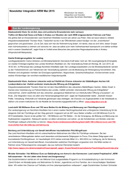 Newsletter Integration NRW Mai 2015