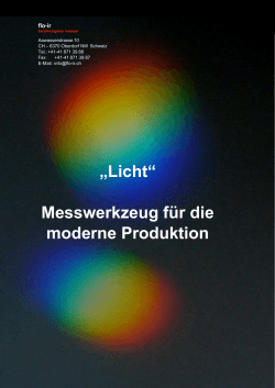 „Licht“ Messwerkzeug für die moderne Produktion - Flo-ir