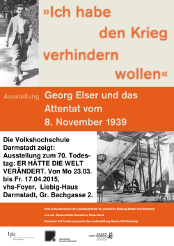 Plakat Georg Elser - Politnetz Darmstadt