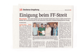 Einigung beim FF-streit - Liste Schachel Parteilos