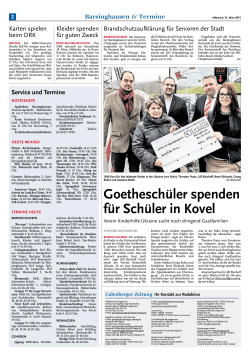 goethesch&uuml;ler spenden f&uuml;r Sch&uuml;ler in kovel