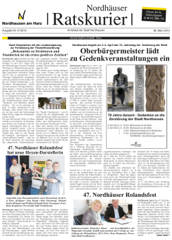 Amtsblatt "Nordhäuser Ratskurier" Nr. 1/2015