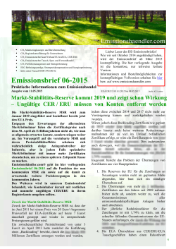 Emissionsbrief DE 06-2015 MSR und