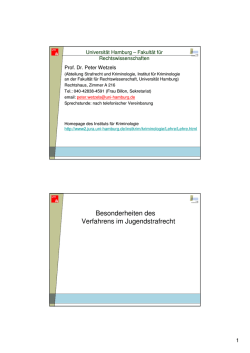 Jugendstrafrecht Folien 12 WS 14_15
