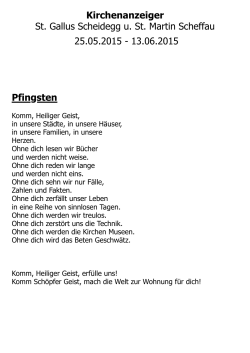 der aktuelle Pfarranzeiger - Sanierung unserer Pfarrkirche St. Gallus