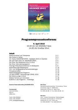 Handout Programm-Pressekonferenz Festival GOLDENER SPATZ