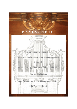 Festschrift - Waldkircher Orgelbau