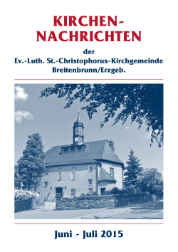 KIRCHEN- NACHRICHTEN - Ev.-Luth. Kirchgemeinde Breitenbrunn