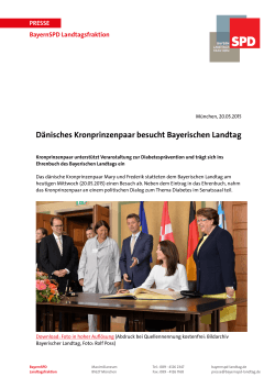 Dänisches Kronprinzenpaar besucht Bayerischen Landtag