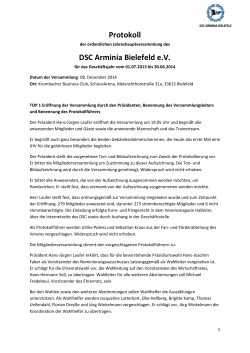 Protokoll DSC Arminia Bielefeld e.V.