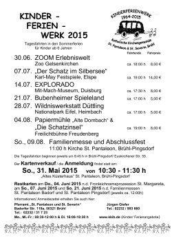 Details zu den Fahrten KINDERFERIENWERK