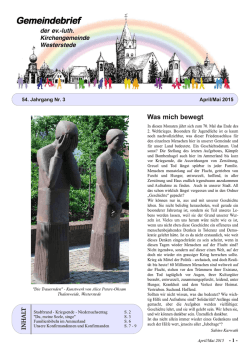 Nr. 3. April / Mai - Kirchengemeinde Westerstede