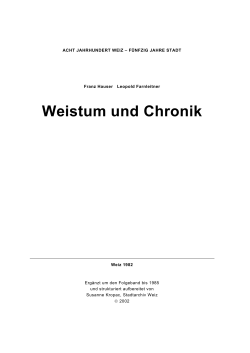 Weistum und Chronik - Historische Fachinformatik und Dokumentation