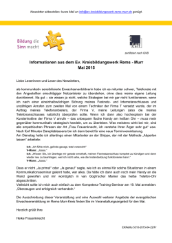Informationen aus dem Evang - Evangelische Kirchengemeinde