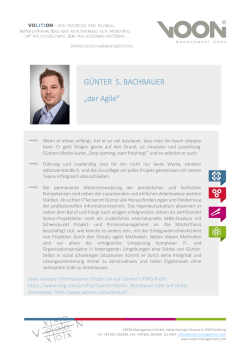 GÜNTER S. BACHBAUER „der Agile" - VOON