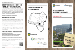WILLKOMMEN IN OBERFISCHBACH Ich. Du. Wir. Oberfi sch