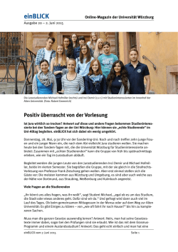 einBLICK als PDF - Universit&auml;t W&uuml;rzburg