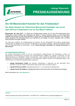 Die VS-Mannersdorf trainiert f&uuml;r den Friedenslauf