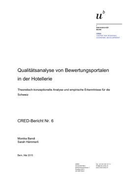 CRED-Bericht Nr. 6  - Center for Regional Economic