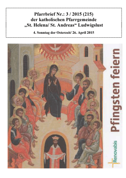 Pfarrbrief Nr.: 3 / 2015 (215) - Katholische Kirche Ludwigslust