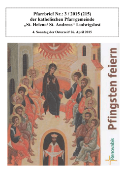 Pfarrbrief Nr.: 3 / 2015 (215) - Katholische Kirche Ludwigslust