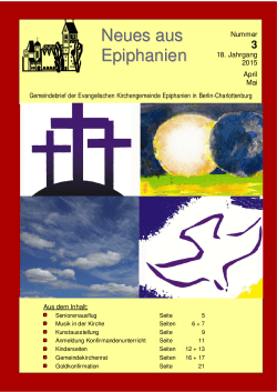 April / Mai 2015 - Evangelische Epiphaniengemeinde Berlin