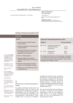 Informationsbrief 05/2015