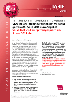 Einladung zu Spitzengespräch am 1. Juni 2015