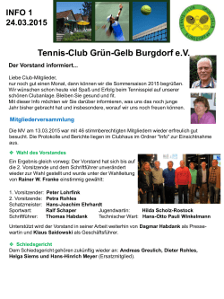 Tennis-Club Grün-Gelb Burgdorf eV INFO 1 24.03.2015