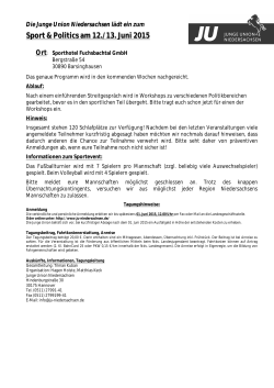Einladung & Details - Junge Union Niedersachsen